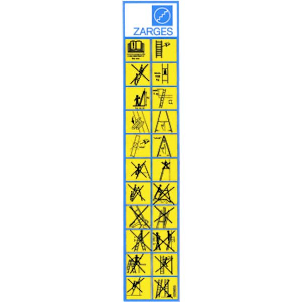 ZARGES Hinweisschild, VE: 30 Stück, 829855