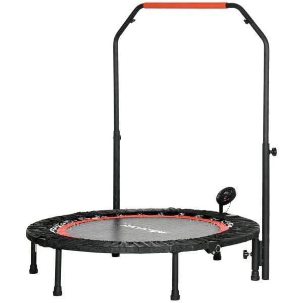 SPORTNOW 102cm Faltbares Fitness-Rebounder Fitness-Trampolin mit Haltegriff, A71-034V01BK