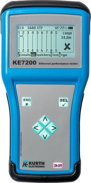 Kurth Electronic KE7200 Netzwerktester mit Speicherfunktion, 0.49420