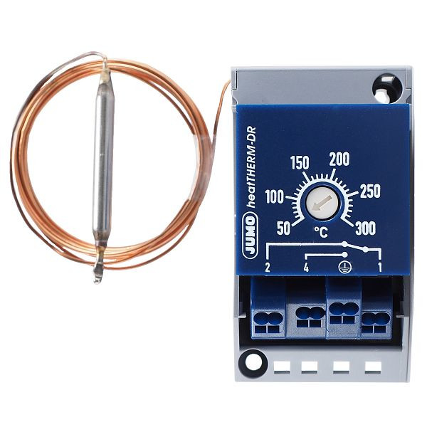 JUMO Temperaturwächter, 50 bis 300 °C, Fernleitung 2000 mm, Hutschiene, 60003285
