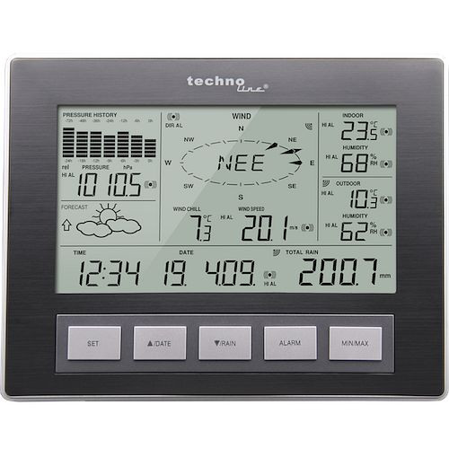 Technoline Wettercenter, Uhrzeit über PC oder manuelle Einstellung, Abmaße: 222 x 173 x 42 mm, WS 2816