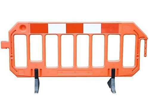 DENIOS Absperrgitter aus Kunststoff, orange, mit Signalwirkung, mobil, 240915