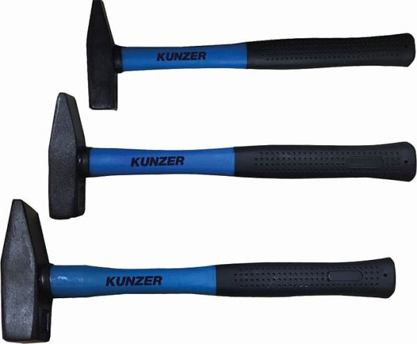 Kunzer Hammerset mit Fiberglasstiel, 3-teilig, 7HSF03, 4260174669335