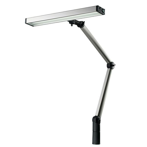 LED2WORK Arbeitsplatzleuchte UNILED II Gelenkarm, 400x400mm, 5200-5700K, dimmbar, Tischklemme, 27W, 110-240V AC, 120710-02