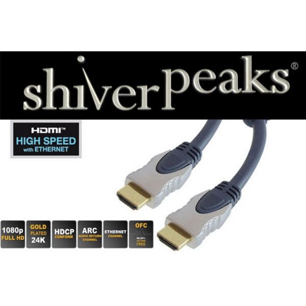 shiverpeaks PROFESSIONAL HDMI Stecker auf HDMI Stecker, verchromte Metall-Stecker, vergoldete Kontakte, 2x Ferrit, ULTRA HD, 3D, HEAC, 10,0m, 77478-SPP