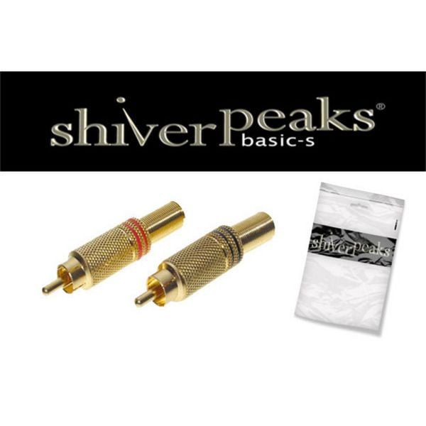 shiverpeaks BASIC-S, Cinchstecker Metall vergoldet, 8mm rot und schwarz, BS52030-SET