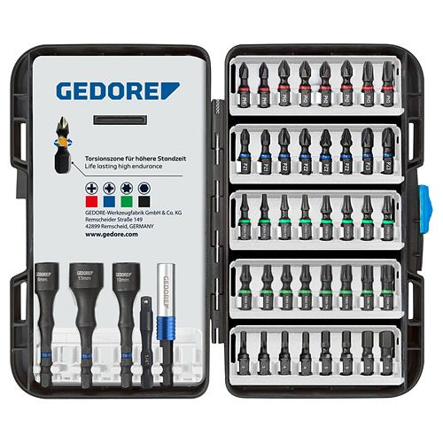 GEDORE Torsions-Bit-Set 45-teilig in Kunststoffbox, 3459519