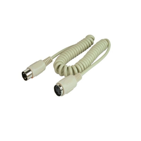 shiverpeaks BASIC-S, Tastaturverlängerung, 5-pol DIN-Stecker auf 5-pol DIN-Kupplung, Spiralkabel, 1,8m, BS78100-2