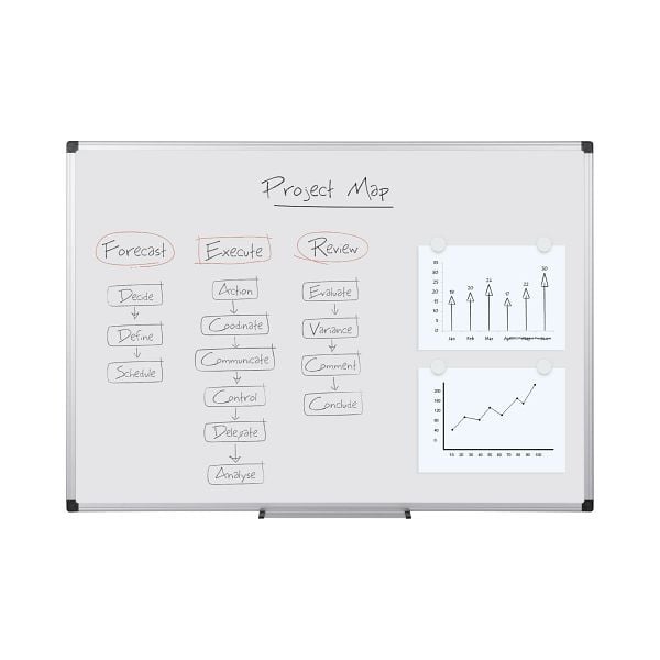 Bi-Office Maya Emailliertes Whiteboard mit Aluminiumrahmen 180x120cm, CR1201170