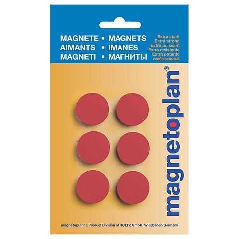 Magnetoplan Magnet Discofix Hobby, auf Blisterkarte, Farbe: rot, VE: 6 Stück, 16645606