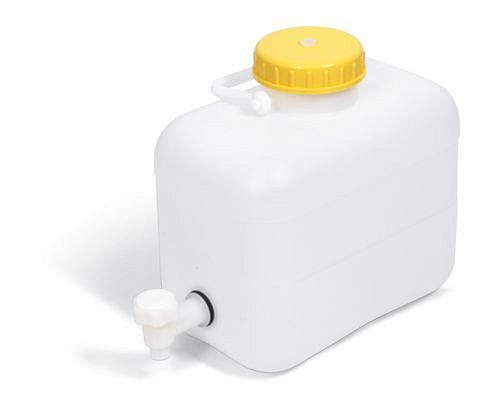 DENIOS Kunststoff - Kanister aus Polyethylen (PE), 10 Liter, inklusive Zapfhahn, 207398