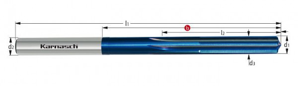 Karnasch VHM-Reibahle HHC ohne IK <67 HRC d= 5,02 H7 gerade/rechtsschneidend FX-70, 2214900502