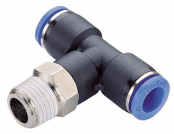 timmer B-TEdk-4-1/8-KU, T-Einschraubverschraubung konisch, mit Gewinde PTFE beschichtet, Schlauch-Ø: 4 mm, Gewinde: 1/8", VE: 10 Stück, 03180070