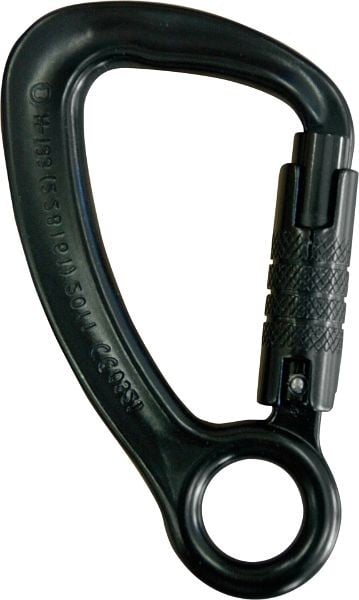 Skylotec Karabiner mit Trilocksicherung, schwarz STAK TRI, Aluminium, HMS, 22 kN, orange, H-133