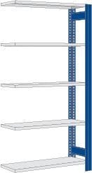 Regalwerk BERT-Standardregal für Lager - Anbaufeld - LR 5010 HxBxT 2000x875x400mm mit 5 Stahl-Fachböden verzinkt, B3-43112-40-EB