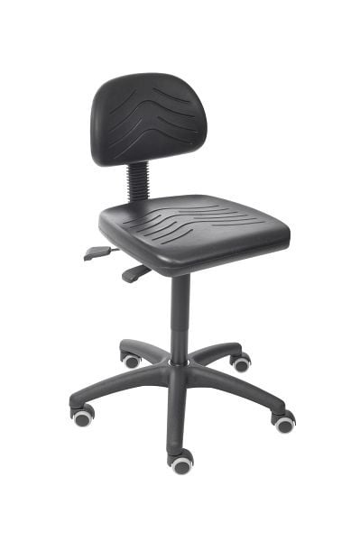 Lotz Arbeitsstuhl "Komfortserie" Sitz und Rücken PU schwarz, Sitzhöhe 465-655mm, 8530.11