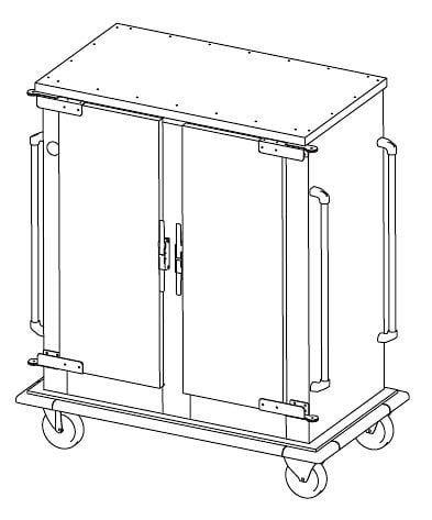 ETERNASOLID Bankettwagen RACKTIC 2x8 U, neutral, zweitürig, ES3216U