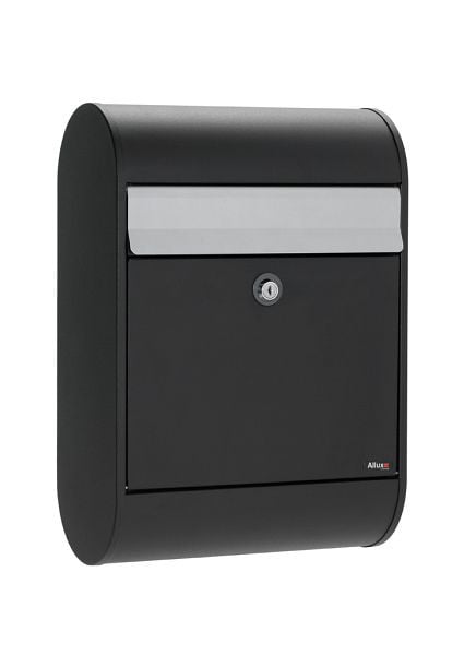 Allux Briefkasten Allux 5000 Schwarz mit Silber-Klappe, F60514