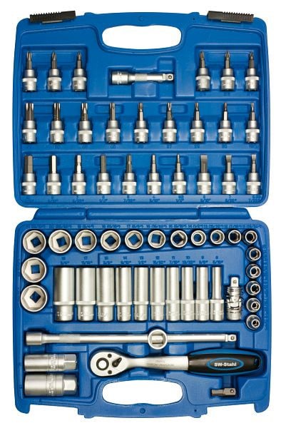 SW-Stahl Steckschlüsselsatz, 3/8", zöllig, 61-teilig, S2171