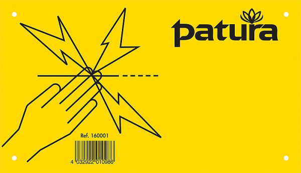 Patura Warnschild, Vorsicht Elektrozaun, Kunststoff, 160001