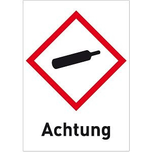 Moedel Gas unter Druck (GHS 04) Achtung, Folie, 37x52 mm, VE: 500 Stück/Rolle, 56433