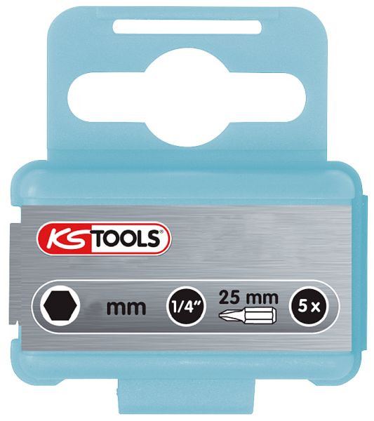KS Tools 1/4" Edelstahl Bit Innensechskant, 25mm, 4mm, VE: 5 Stück, 910.2258