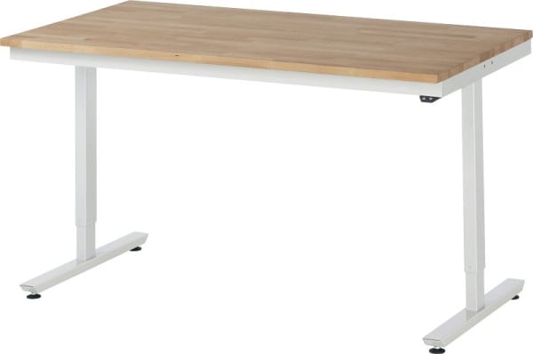 RAU Arbeitstisch Serie adlatus 150 (elektrisch höhenverstellbar), Buche-Massiv-Arbeitsplatte, 1500x720-1120x800 mm, 08-AT-150-080-B