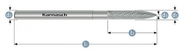 Karnasch Frässtift Reifenreparatur 10,0x50x10x110 HP-3, 114074100