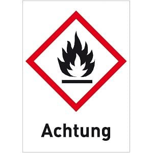 Moedel Entzündbar (GHS 02) Achtung, Folie, 52x74 mm, VE: 10 Stück/Bogen, 56349