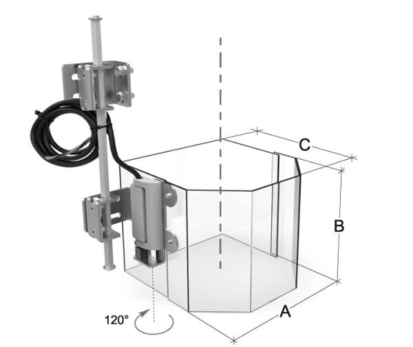 MACK Rundum-Schutzabdeckung für Ständerbohrmaschinen, klappbar, 180 mm, ZE-RBS30-180