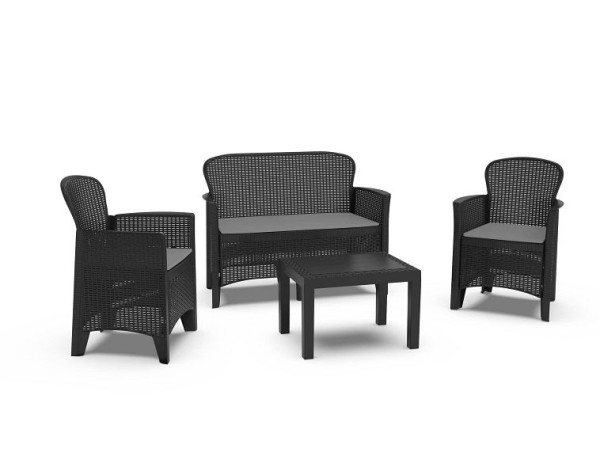 BEST Trente, Lounge-Set 4-teilig, Anthrazit, 586434, 6096735361329