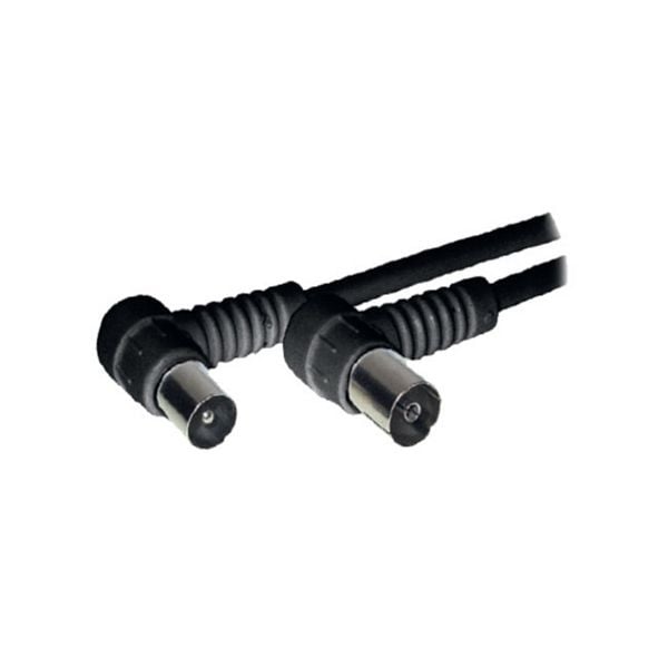 S-Conn Antennenkabel, 100% geschirmt, Koax-Stecker Winkel auf Koax-Kupplung Winkel, BK-tauglich, BZT- CE > 80 dB, schwarz, 1,5m, 80082-32S