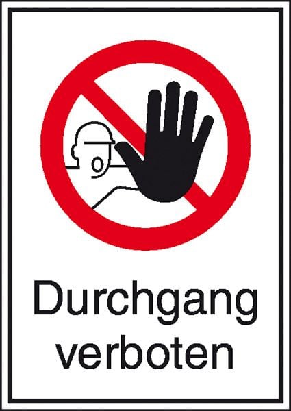 SafetyMarking Verbots-Kombischild, Durchgang verboten, BxH 52x74,2 cm, Aluminium, 11.1114