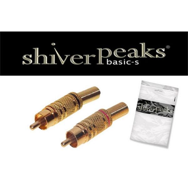 shiverpeaks BASIC-S, Cinchkupplung Metall vergoldet 6mm SET 4-teilig, rot, schwarz, BS52020-SET