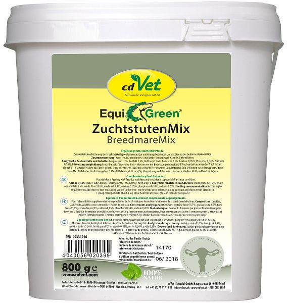 cdVet EquiGreen ZuchtstutenMix 800g, 2039