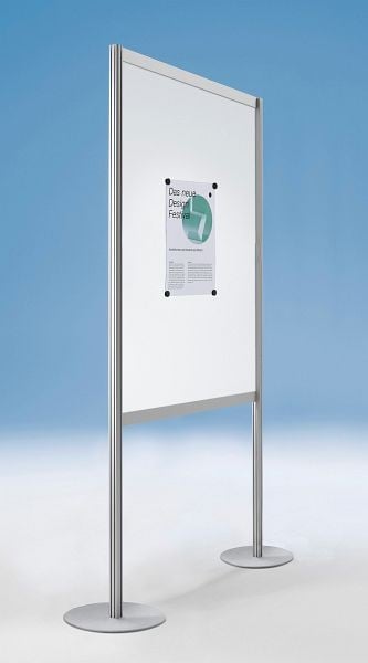 BST Freistehendes Tafelmodul mit Beinen, Whiteboard weiss B1, Bodenplatte Ø350, 1000x40x1980(M=1280)mm, SCREEN G10128-WB-MB-B1