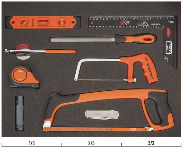 Bahco 3/3 Einlage, Mess- & Schneidwerkzeuge, 9-teilig, FF1A115