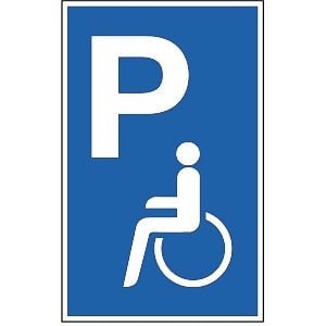 Moedel Parkplatzschild - Parkplatz für Behinderte, Alu, 250x400 mm, 57029