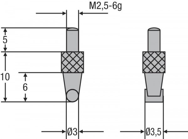 HELIOS PREISSER Messeinsatz, M2, 5mm, Zylinder ø 2,0 mm, 710196