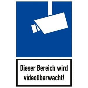 Moedel Dieser Bereich wird videoüberwacht!, Kombischild, Alu, 250x375 mm, 99065