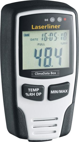 Laserliner ClimaData-Box Digitale Hygrometer, Betriebsdauer: ungefähr 3 Monate, VE: 2 Stück, 082.031A