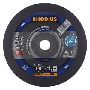 Rhodius PROline XT67 Extradünne Trennscheibe, Durchmesser [mm]: 180, Stärke [mm]: 1.5, Bohrung [mm]: 22.23, VE: 25 Stück, 205710