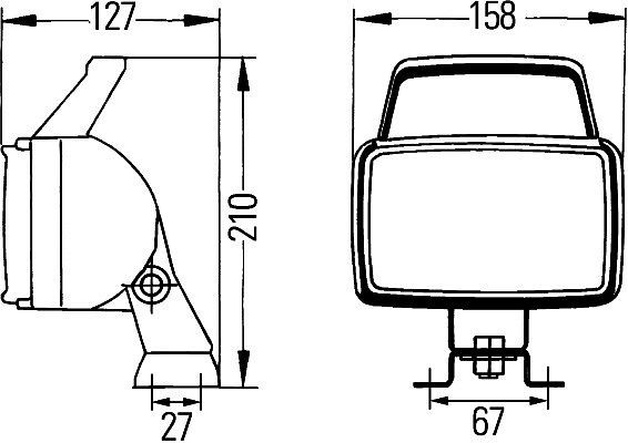 HELLA Halogen-Arbeitsscheinwerfer, Double-Beam, 12V, Anbau/Schraubanschluss, 4-Punkt Befestigung, Nahfeldausleuchtung, 300mm, 1GB 006 991-337