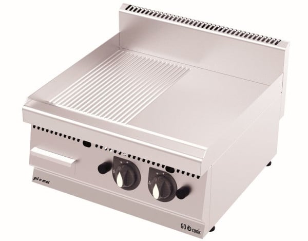 gel-o-mat Gas Griddle-Platte Halb-Glatt-Halb-Gerillt, GO Cook 600, GS6060G