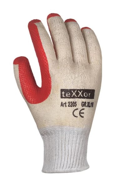 teXXor Universalhandschuhe "LATEXBESCHICHTET", VE: 120 Paar, 2205