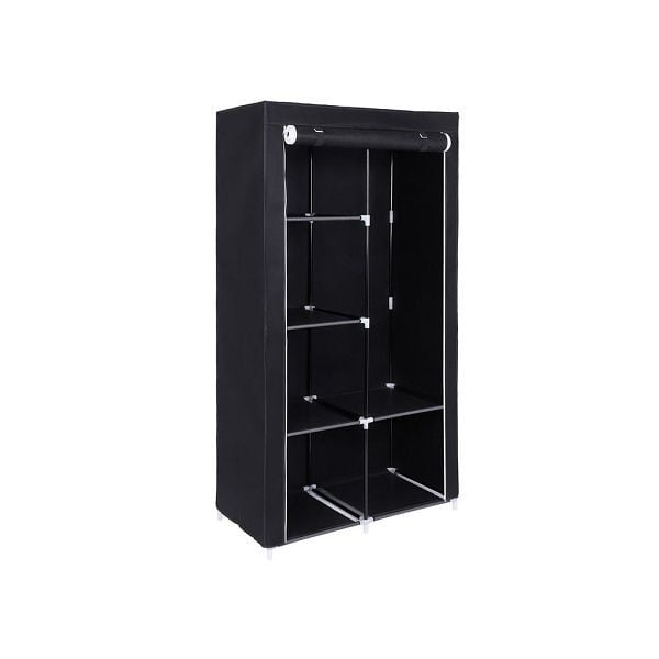 SONGMICS Stoffschrank 170 x 88 cm Schwarz, RYG84H