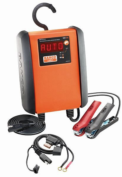 Bahco Vollautomatisches Mikroprozessor Batterielade‐ und Batterieerhaltungsgerät 6 Ampere, 8‐stufig für 12V‐(6‐130 Ah) Batterien, BBCE12-6