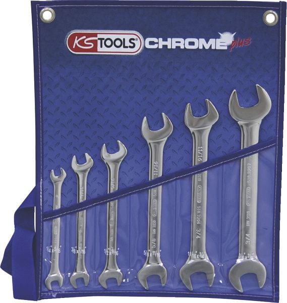 KS Tools CHROMEplus Doppel-Maulschlüssel-Satz, 6-teilig, 518.3220