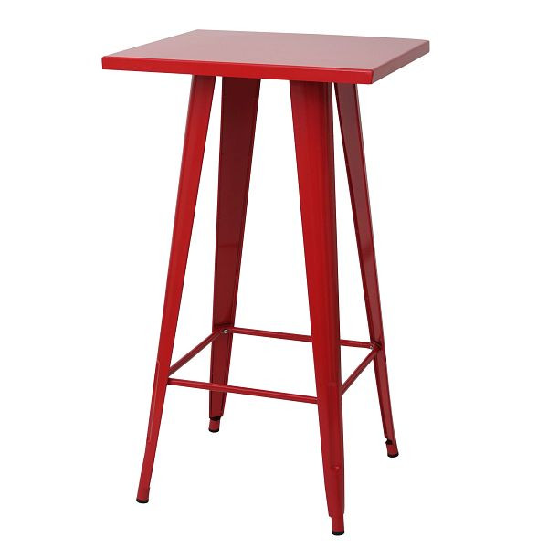 Mendler Stehtisch HWC-A73, Bistrotisch Bartisch, Metall Industriedesign 105x60x60cm, rot, 57909