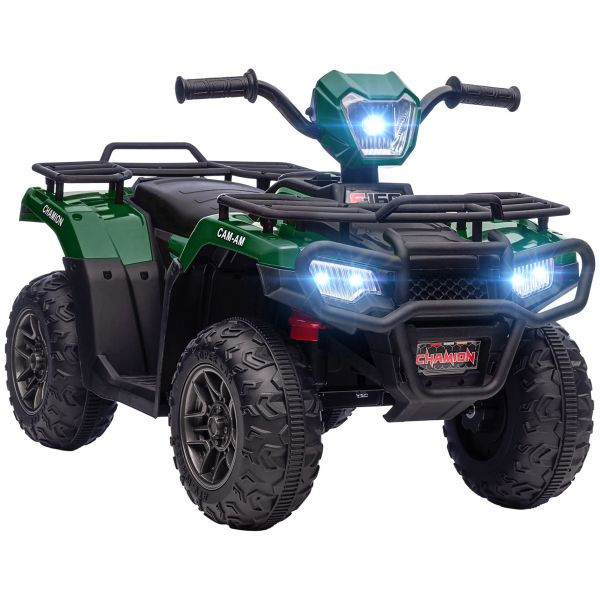 HOMCOM Elektro Kinderquad, Elektroauto, Elektro-Quad, Kinderfahrzeug, Grün, 370-260V90GN